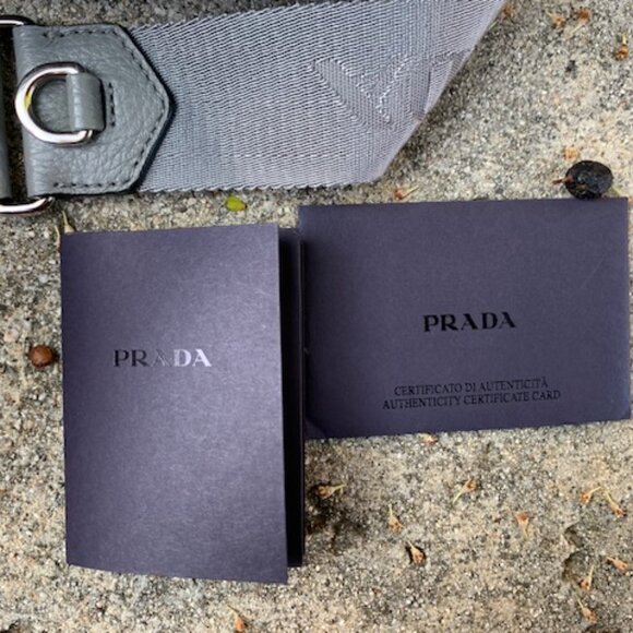 RECEIPT - Prada Leather Camera Crossbody Bag with Pouch in Grey - Picture 7 of 8